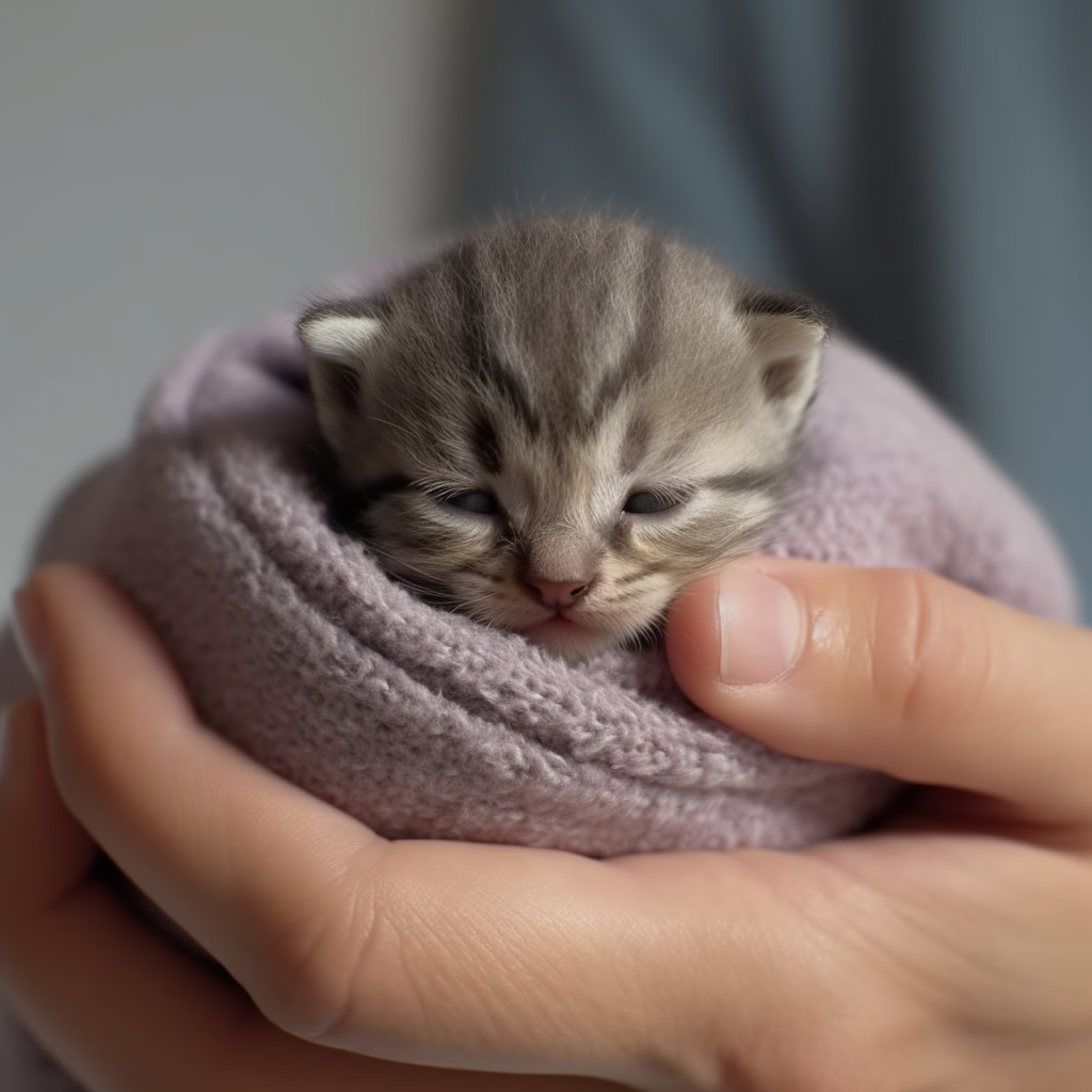 Новорожденный котенок