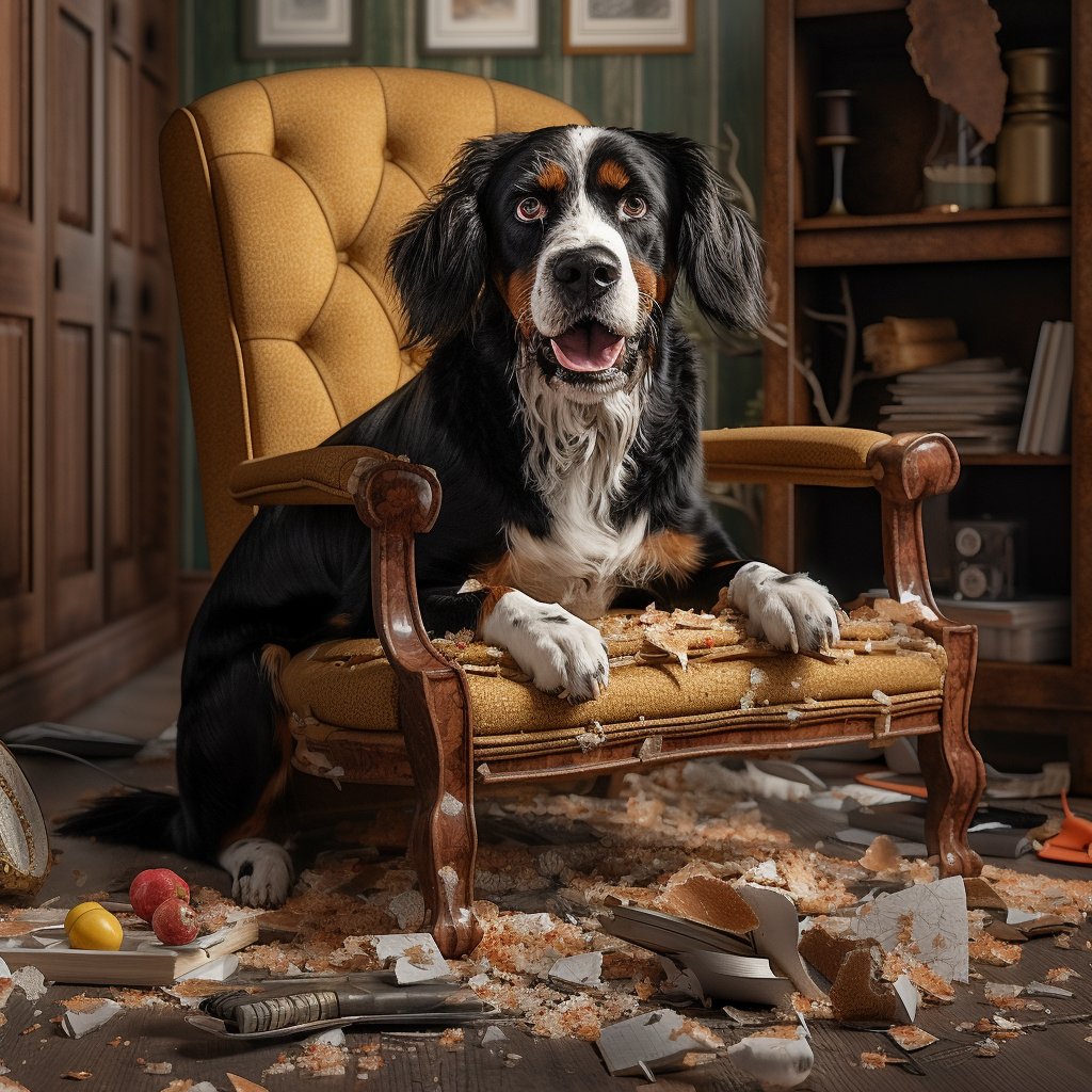 Собака погрызла мебель